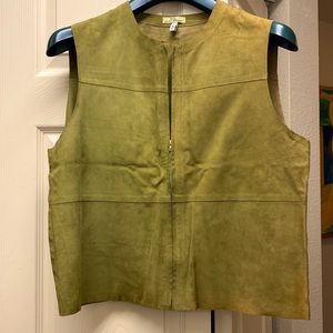 Genuine SUEDE leather vest ITALIAN Italy 44 42 40